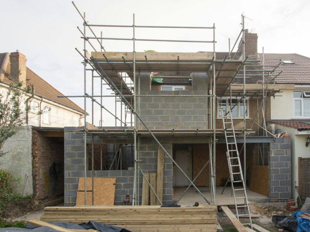 House with alterations being done