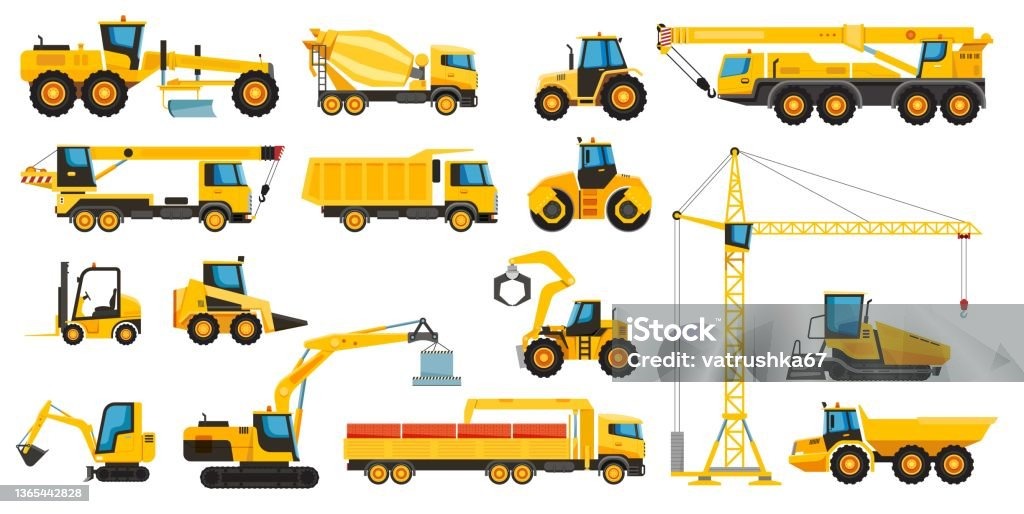 Grader, truck, tractor, forklift, Crain, hoists